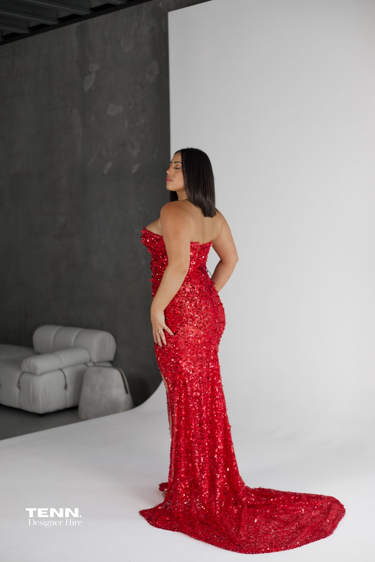 Albina Dyla Grande Couture Gown - Red_back