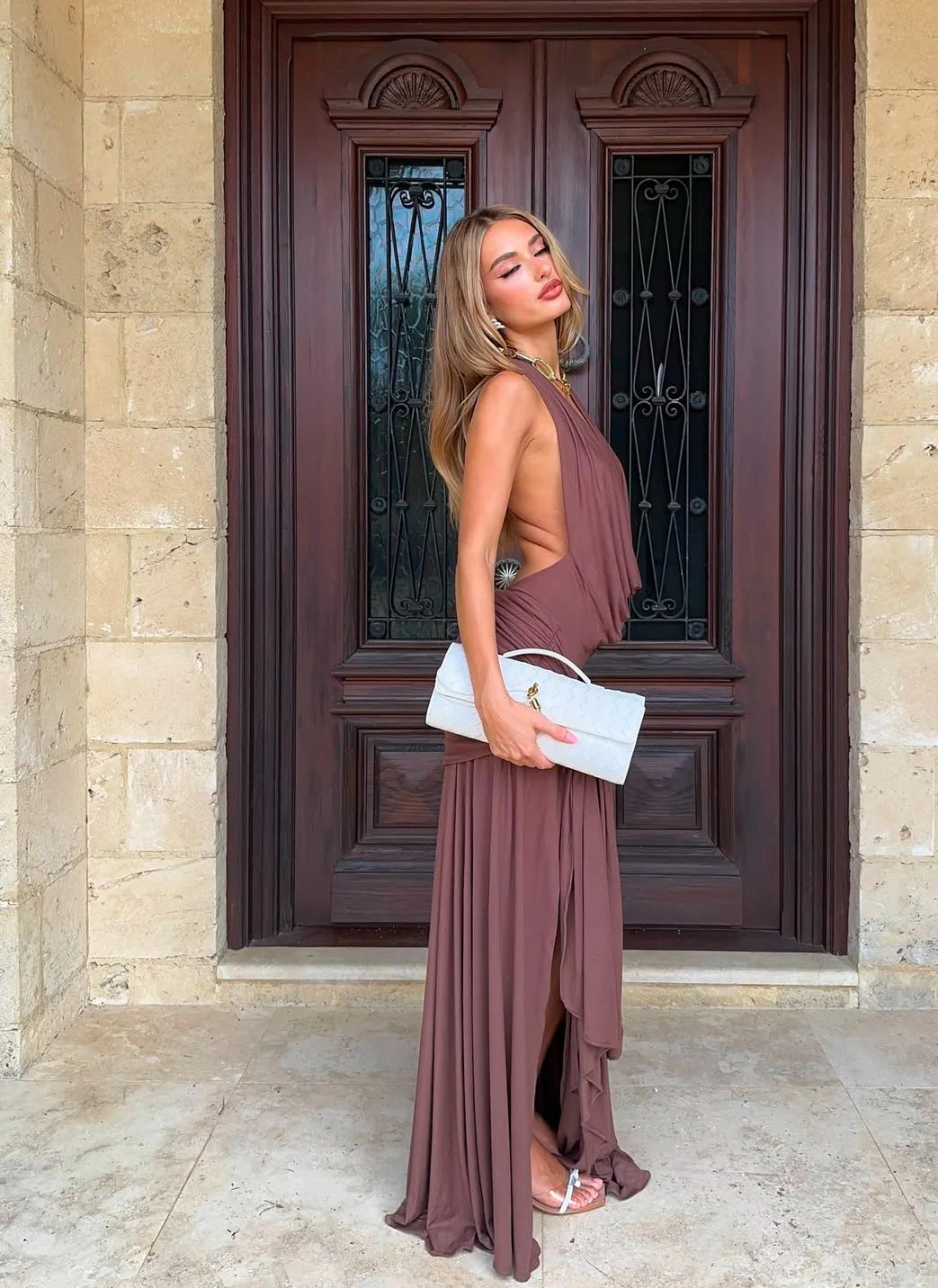 Saskia Jenkins brown dress