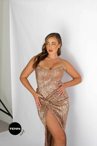 Gold formal dress