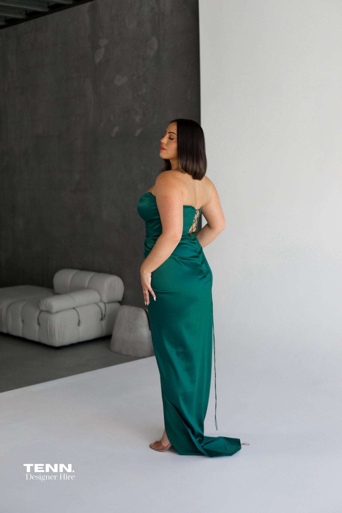 emerald green formal dress