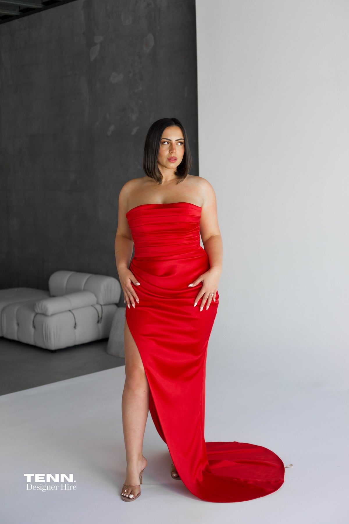 Red formal dress