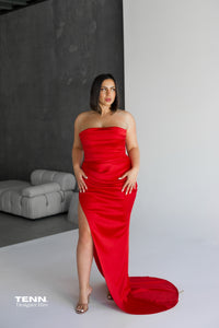 Red formal dress