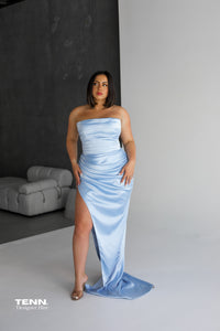 baby blue formal dress