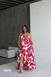 Floral wedding guest outfit