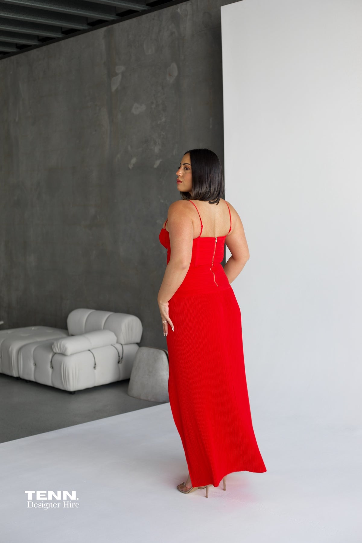 Red double time dress