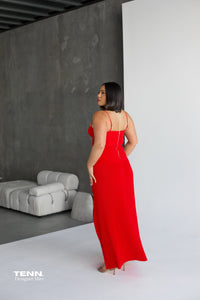 Red double time dress