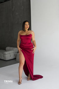 Wine formal dress