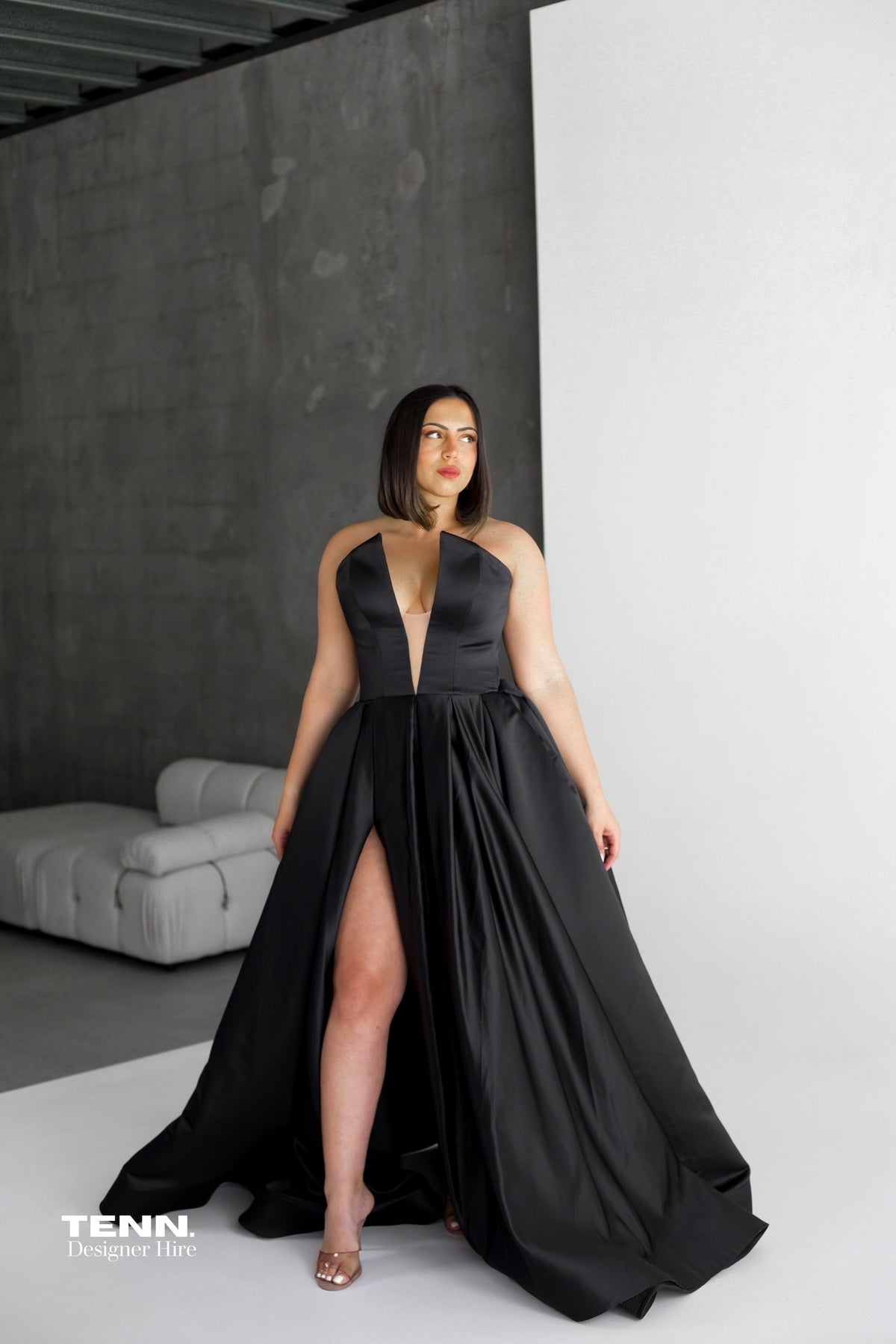 Black ball gown
