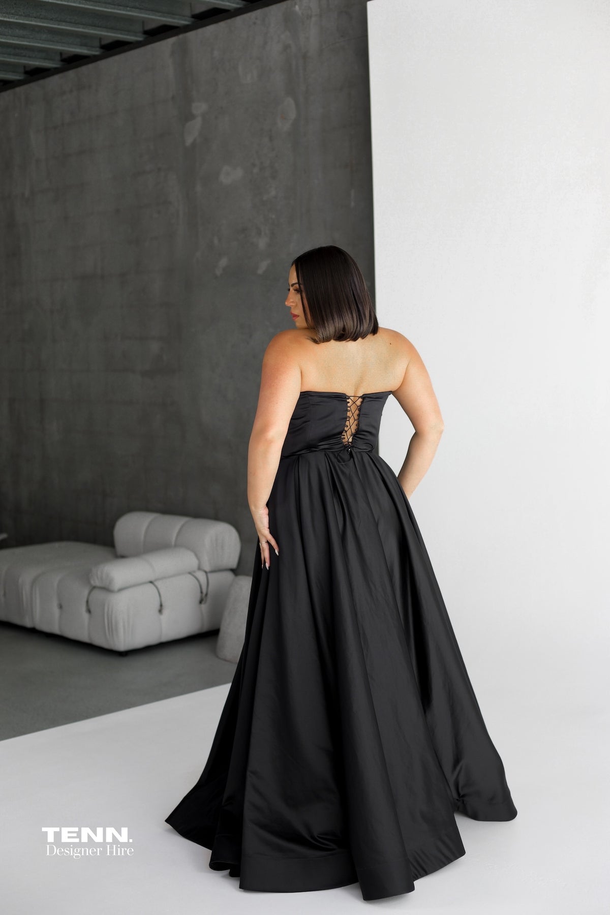 Black ball gown