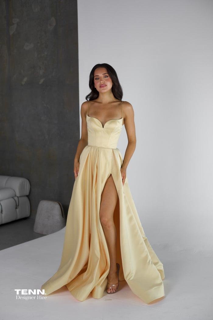 yellow formal dress