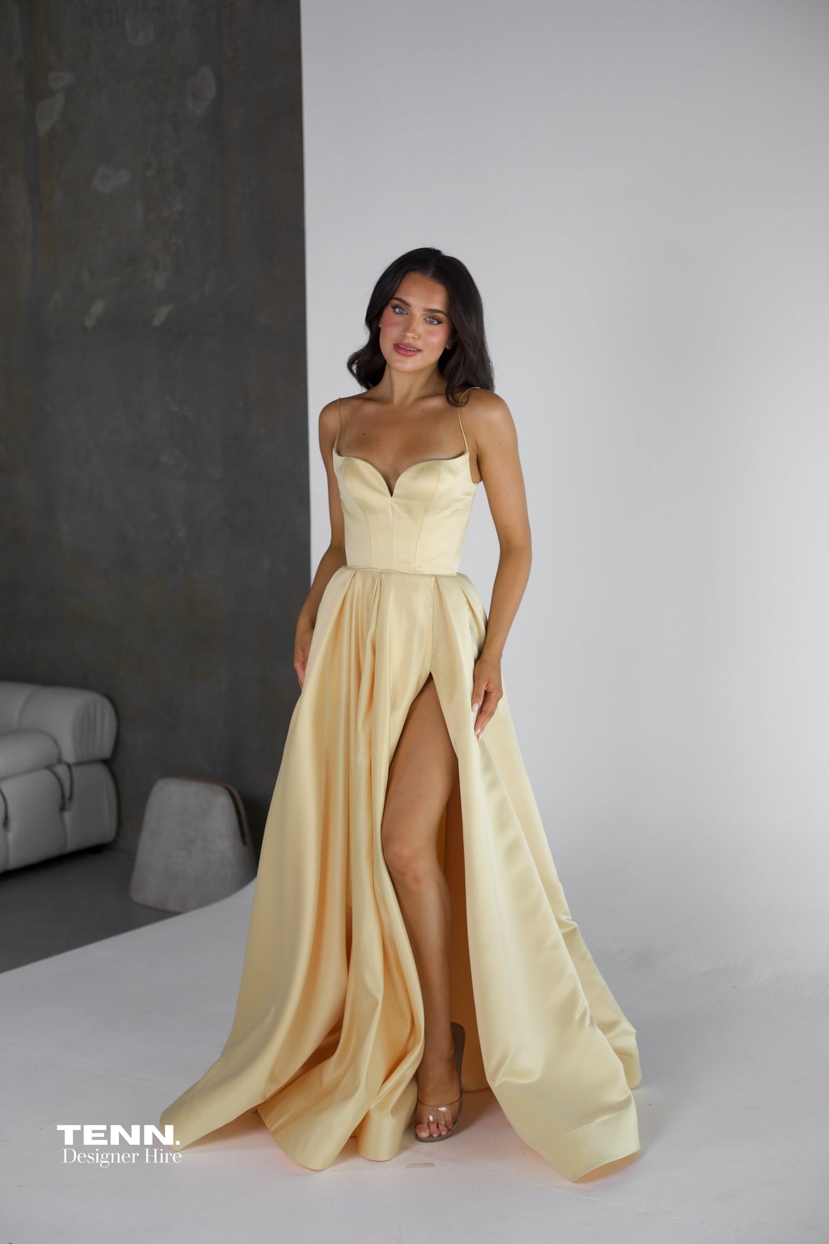 yellow ball gown