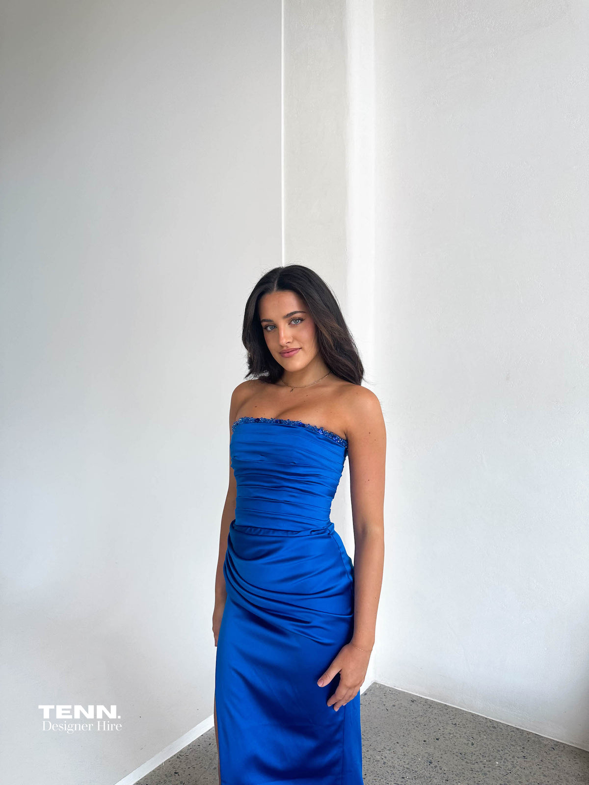 blue formal dress