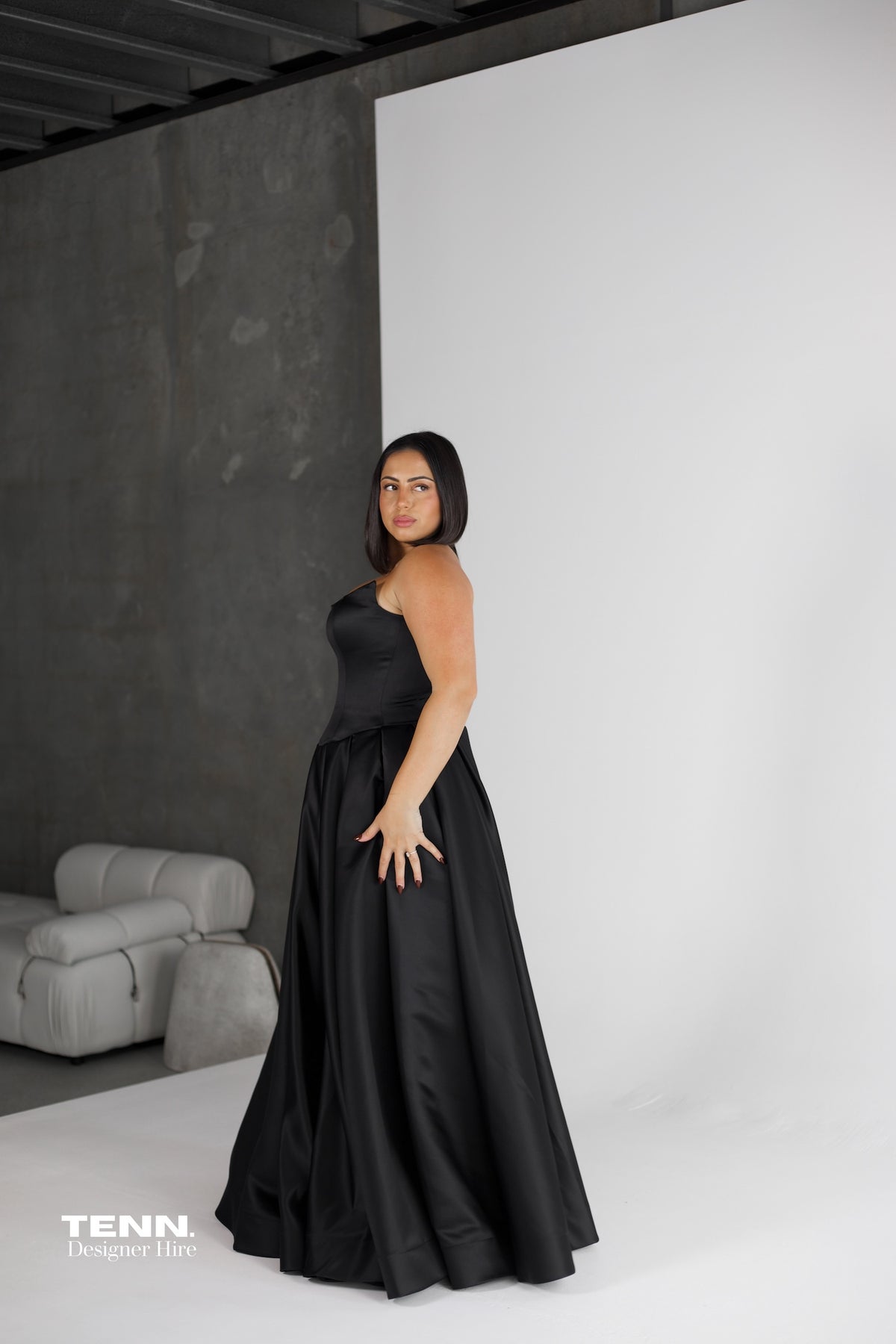 Black ball gown
