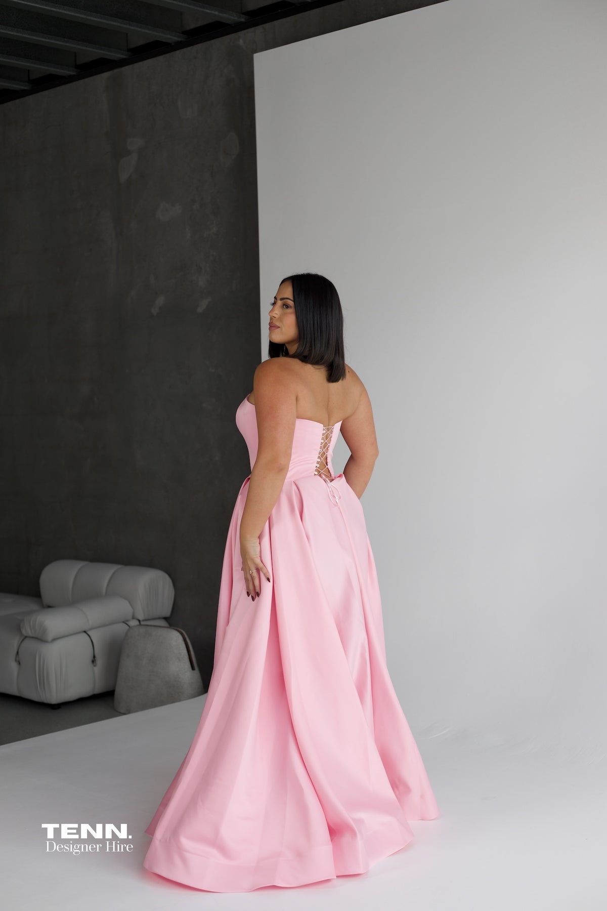 pink ball gown