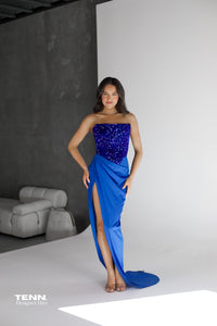 blue formal dress