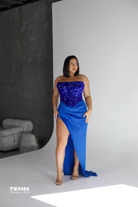 blue formal dress