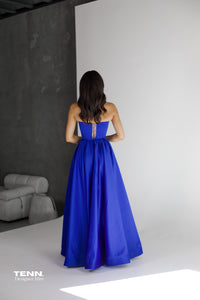Blue ball gown