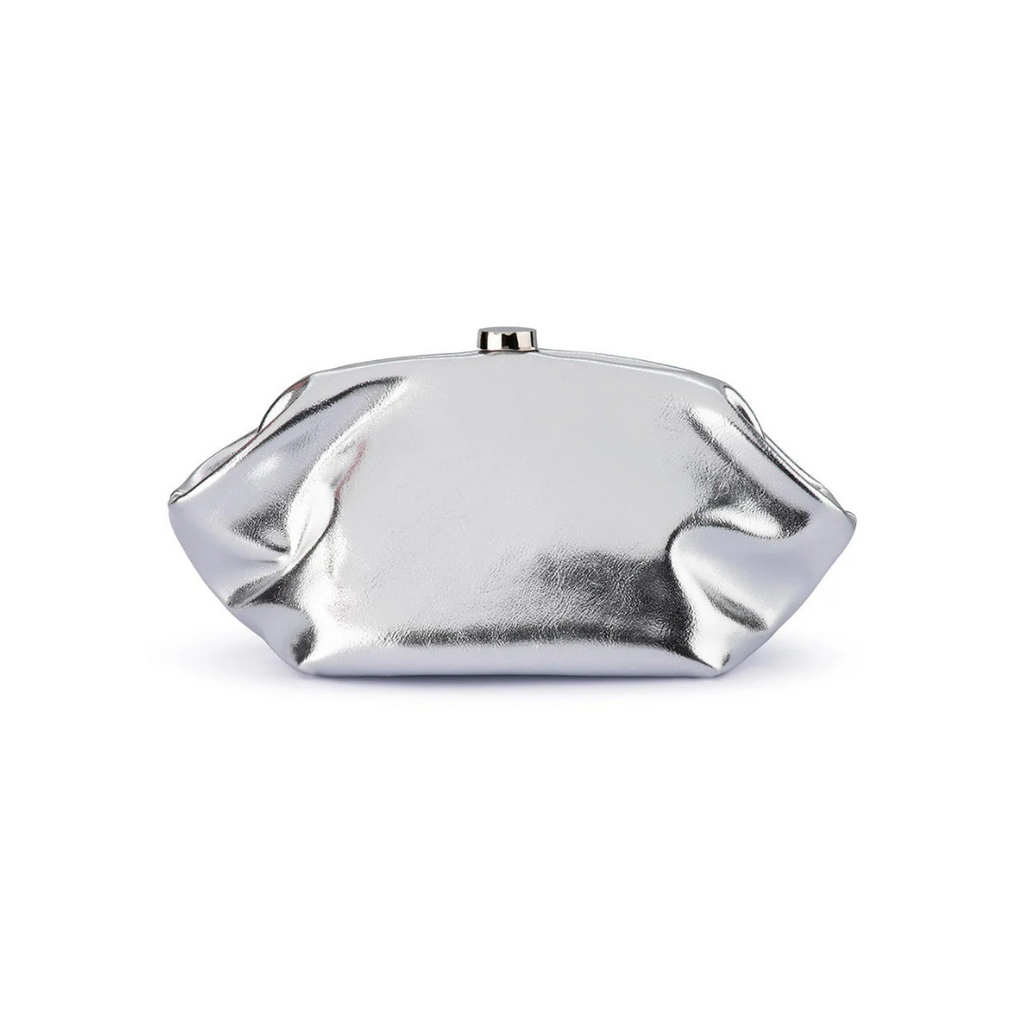 Tally Metallic Clutch Silver – - Main Image