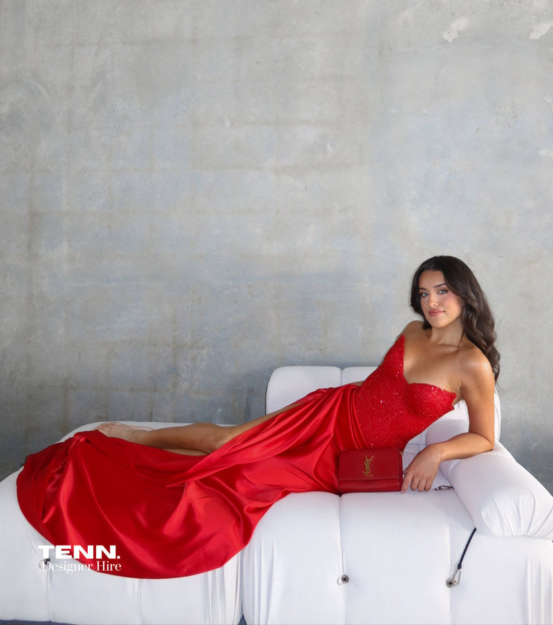 melbourne designer dress hire Ance Gria Atlein Gown Plum available for dress hire in size S (8) Designer dress hire, Dress hire Melbourne
