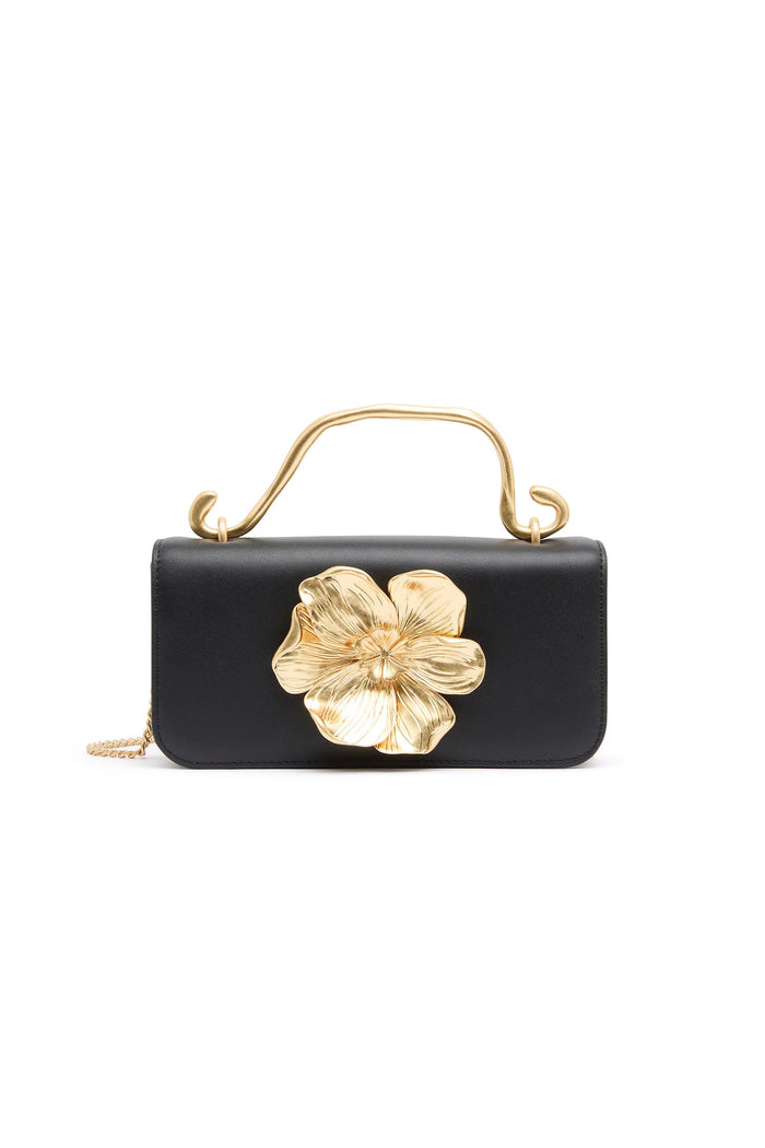 Alessia Flower Clutch - Black