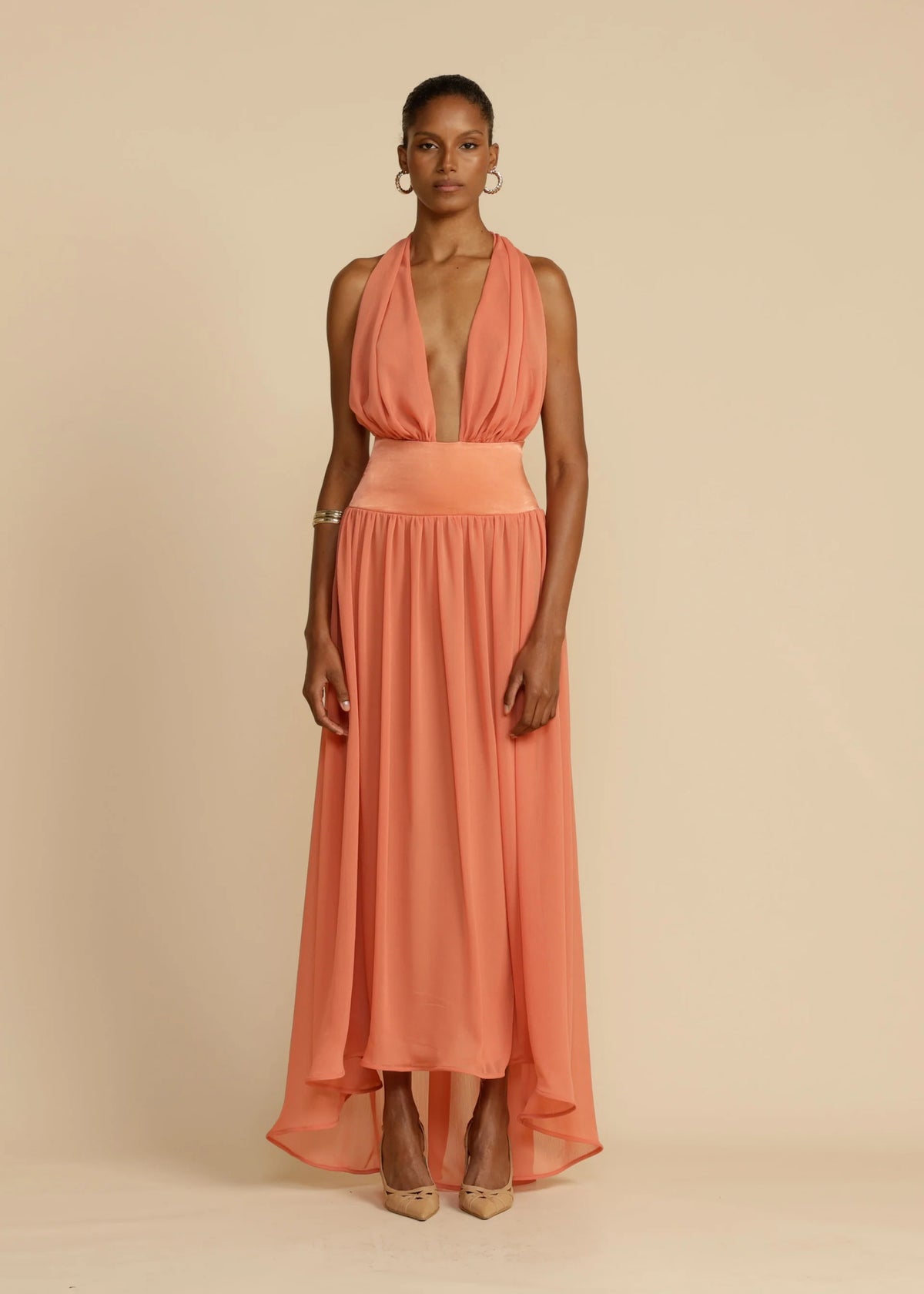 Serena Dress - Coral