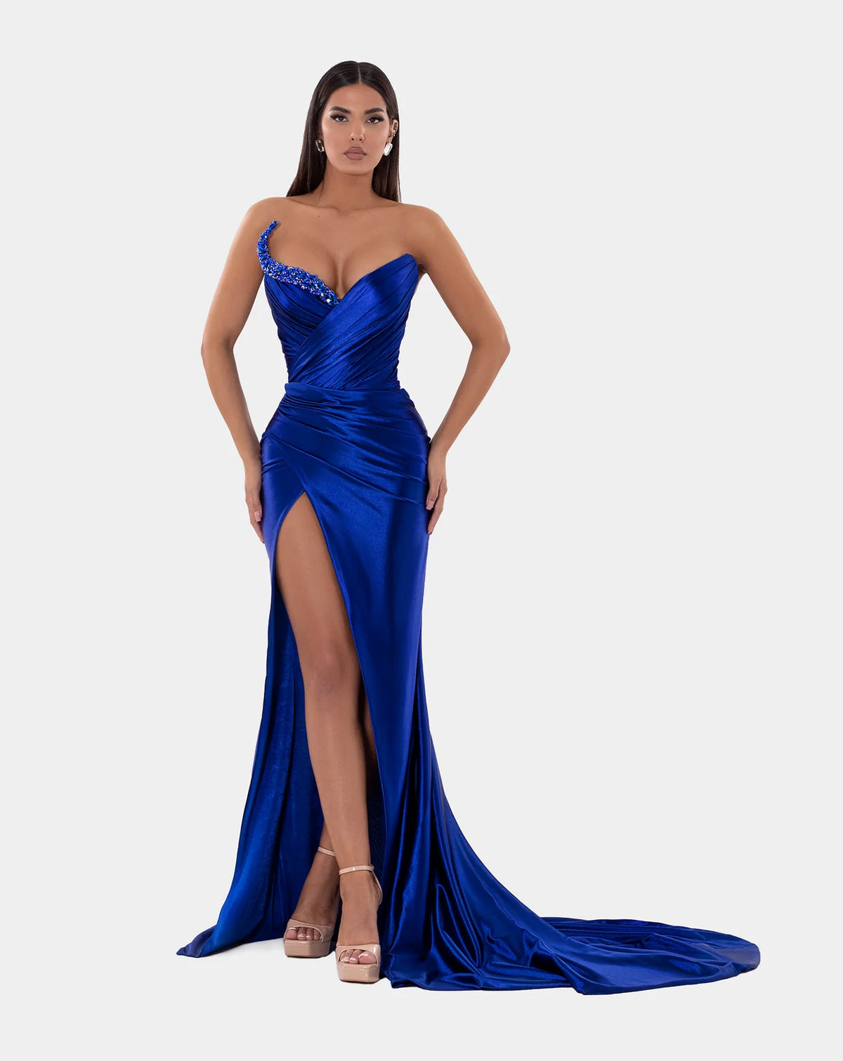 Albina Dyla Embellished Royal Gown – TENN