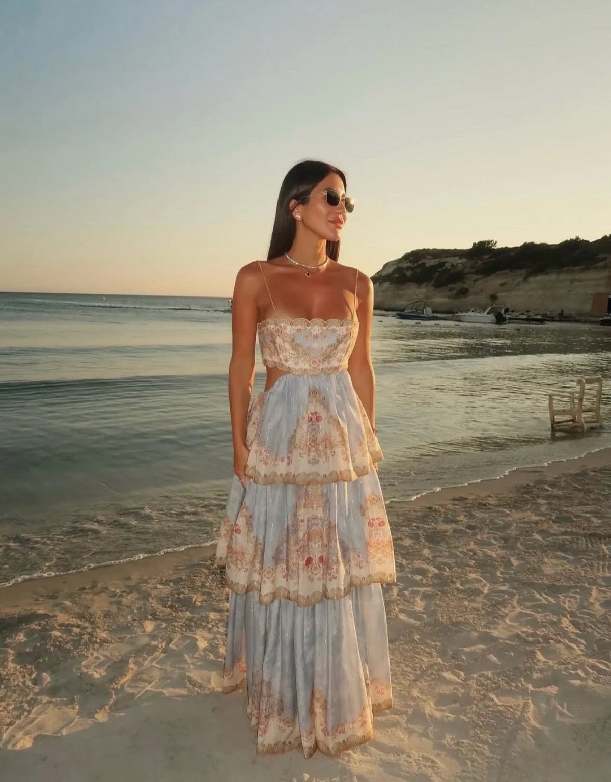 zimmermann layered dress ZIMMERMANN Tiered Embroidered Georgette Midi Dress Size 1 $ 950
