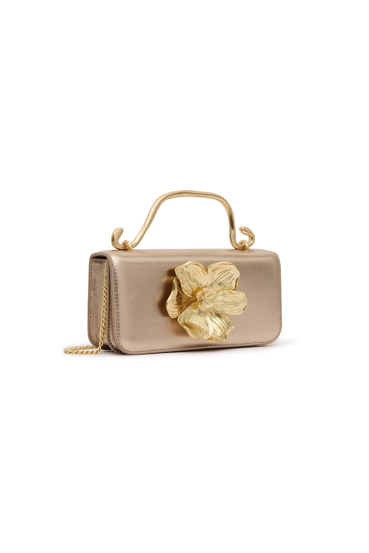 Alessia Flower Clutch - Champagne Gold