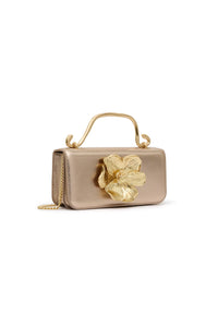 Alessia Flower Clutch - Champagne Gold