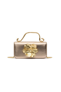 Alessia Flower Clutch - Champagne Gold