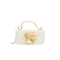 Aje Alessia Flower Clutch in Ivory TENN Designer Hire