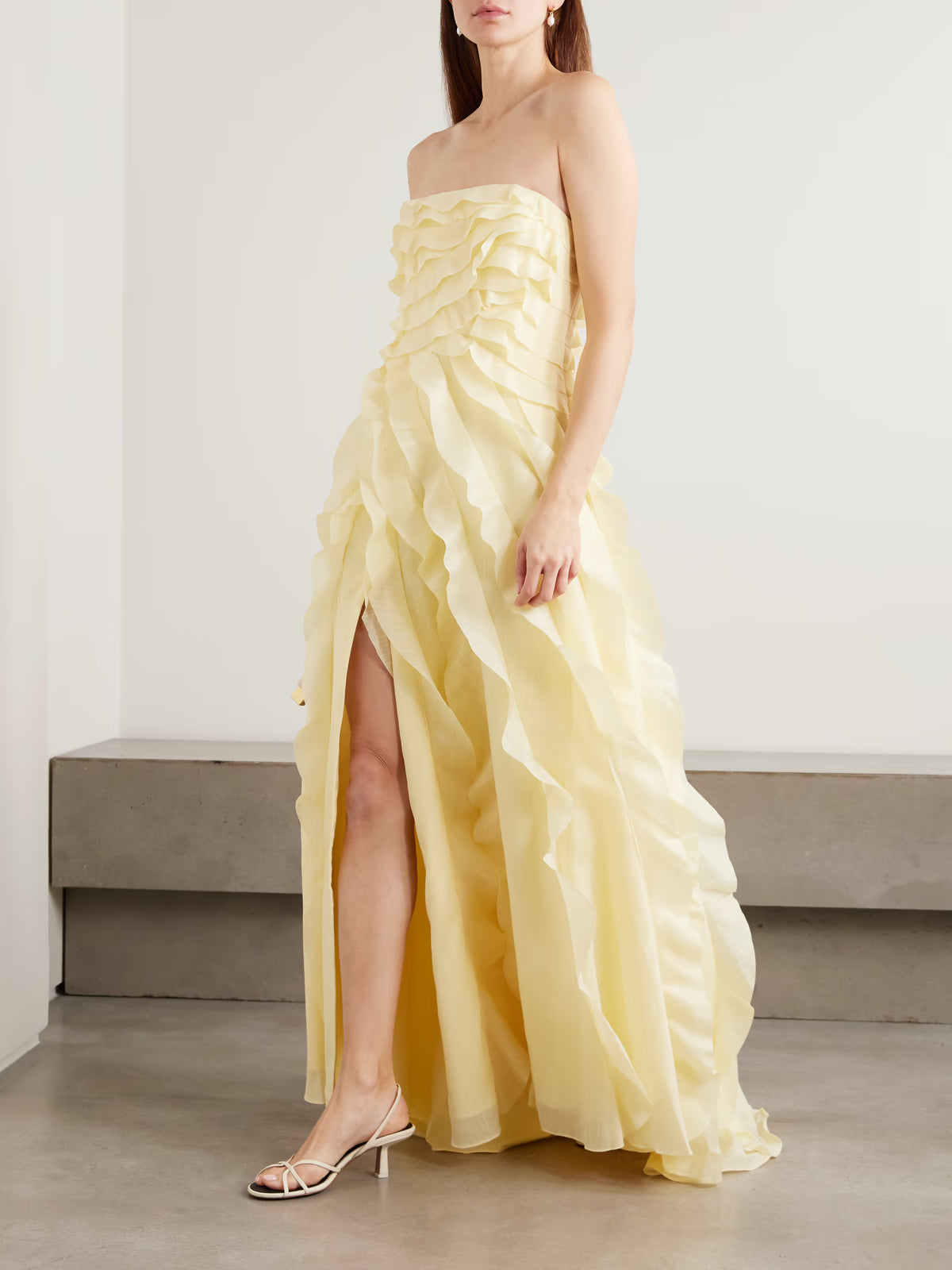 Aje Allairie Butter Yellow Strapless Gown – TENN Designer Hire