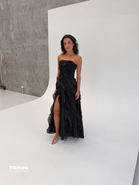 Aje Allairie Evening Gown Black TENN Designer Hire