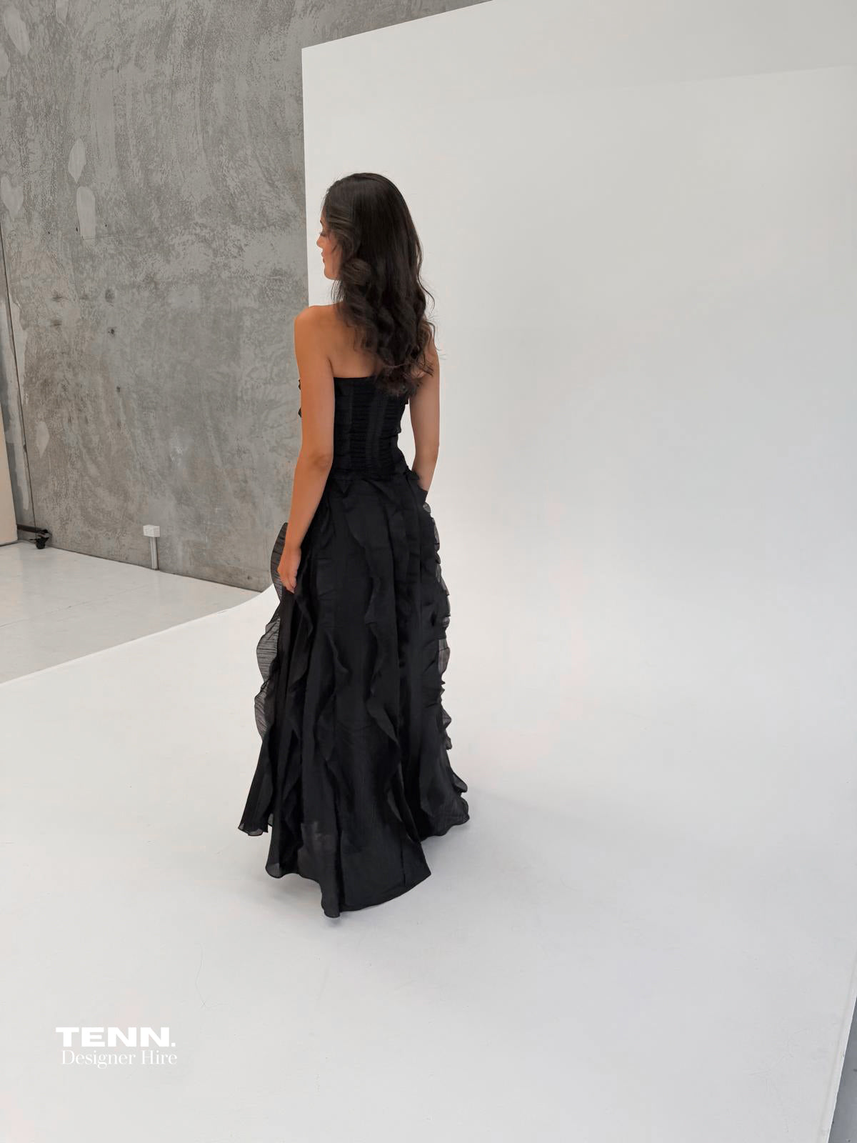 Aje Allairie Gown Black TENN Designer Hire