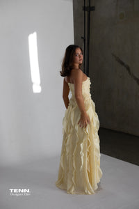 Aje Allairie Gown Butter Yellow Hire TENN Designer Hire