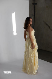 Aje Allairie Gown Butter Yellow TENN Designer Hire