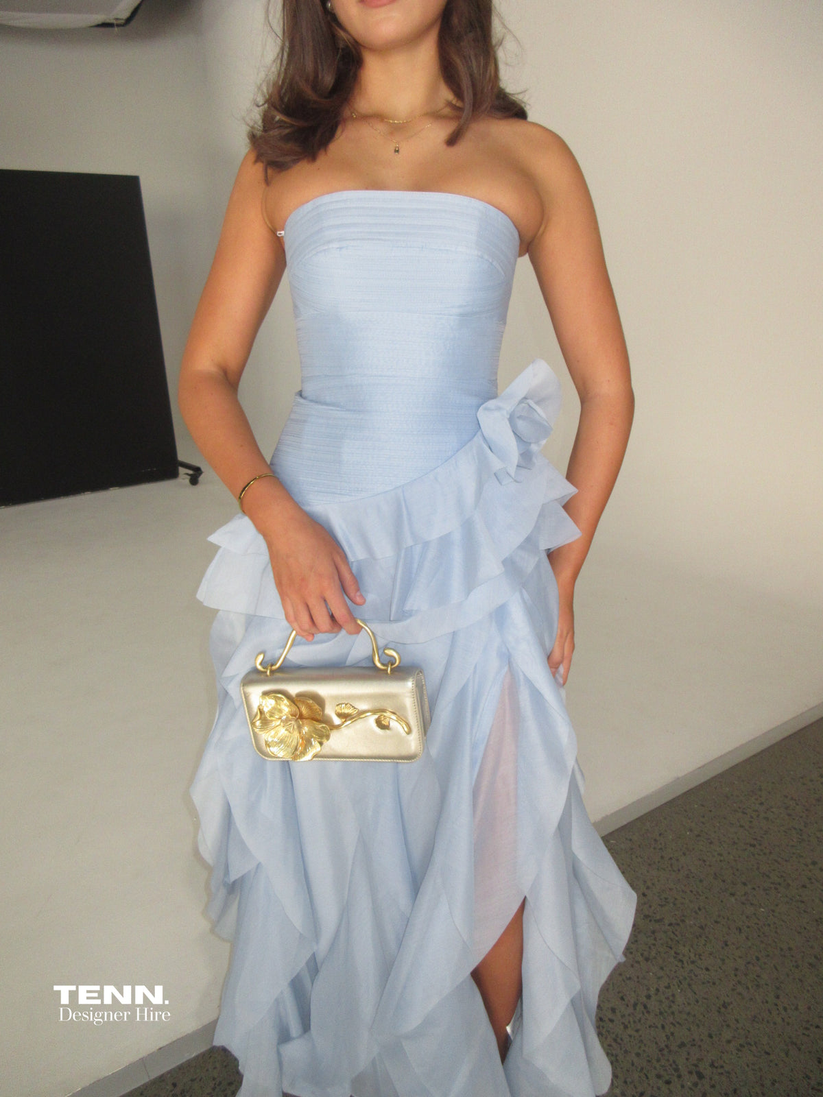 Aje Canyon Gown Cloud Blue Hire TENN Designer Hire