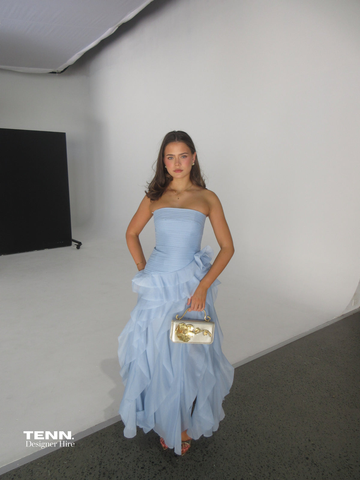 Aje Canyon Gown Cloud Blue TENN Designer Hire