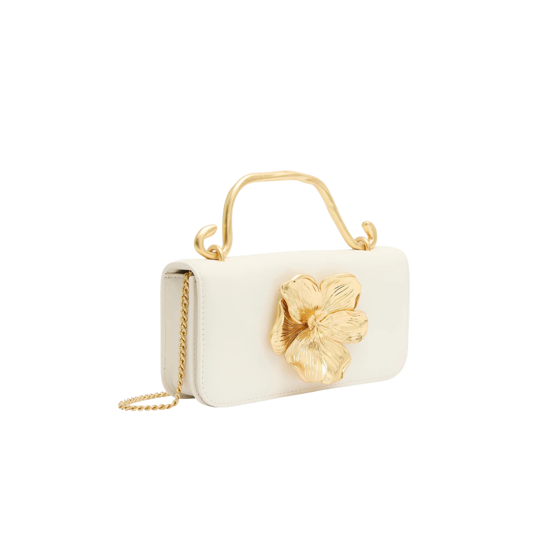 Aje Ivory Alessia Flower Clutch TENN Designer Hire