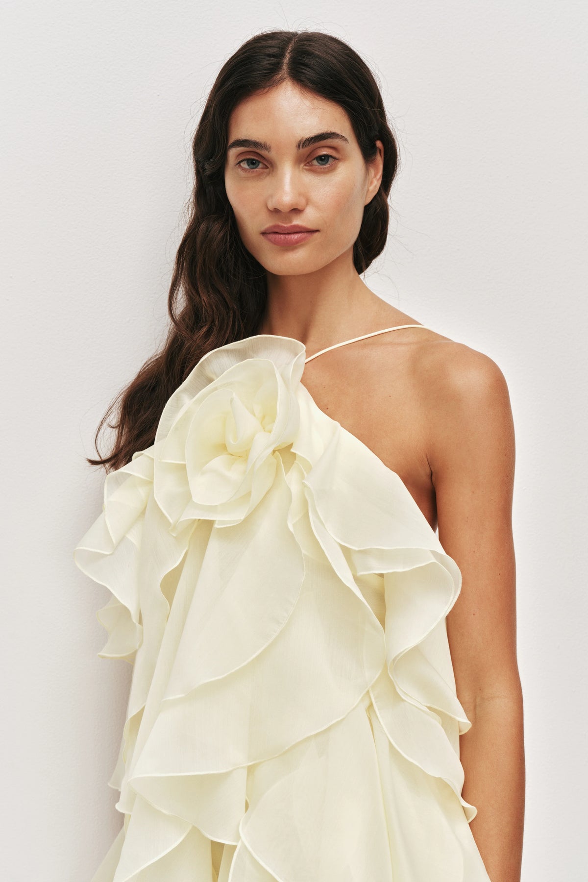 Aje Pandorea Layered Mini Dress Butter Yellow Hire TENN Designer Hire
