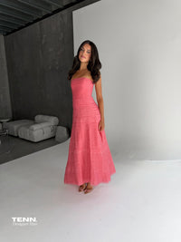 Aje Soundscape Maxi Dress Guava Hire TENN Designer Hire