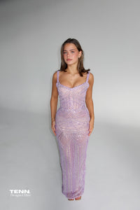 Albina Dyla Blush Gown in Lilac TENN Designer Hire