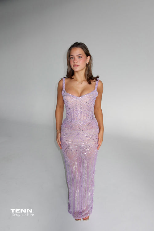 Albina Dyla Blush Gown in Lilac TENN Designer Hire