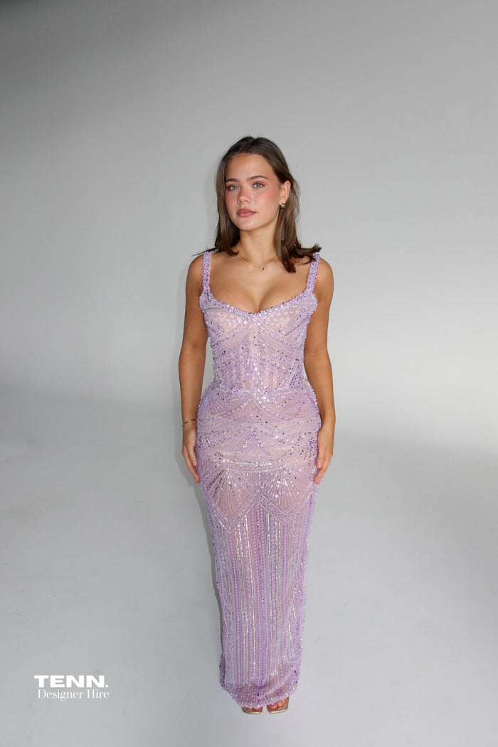 Albina Dyla Blush Gown in Lilac TENN Designer Hire