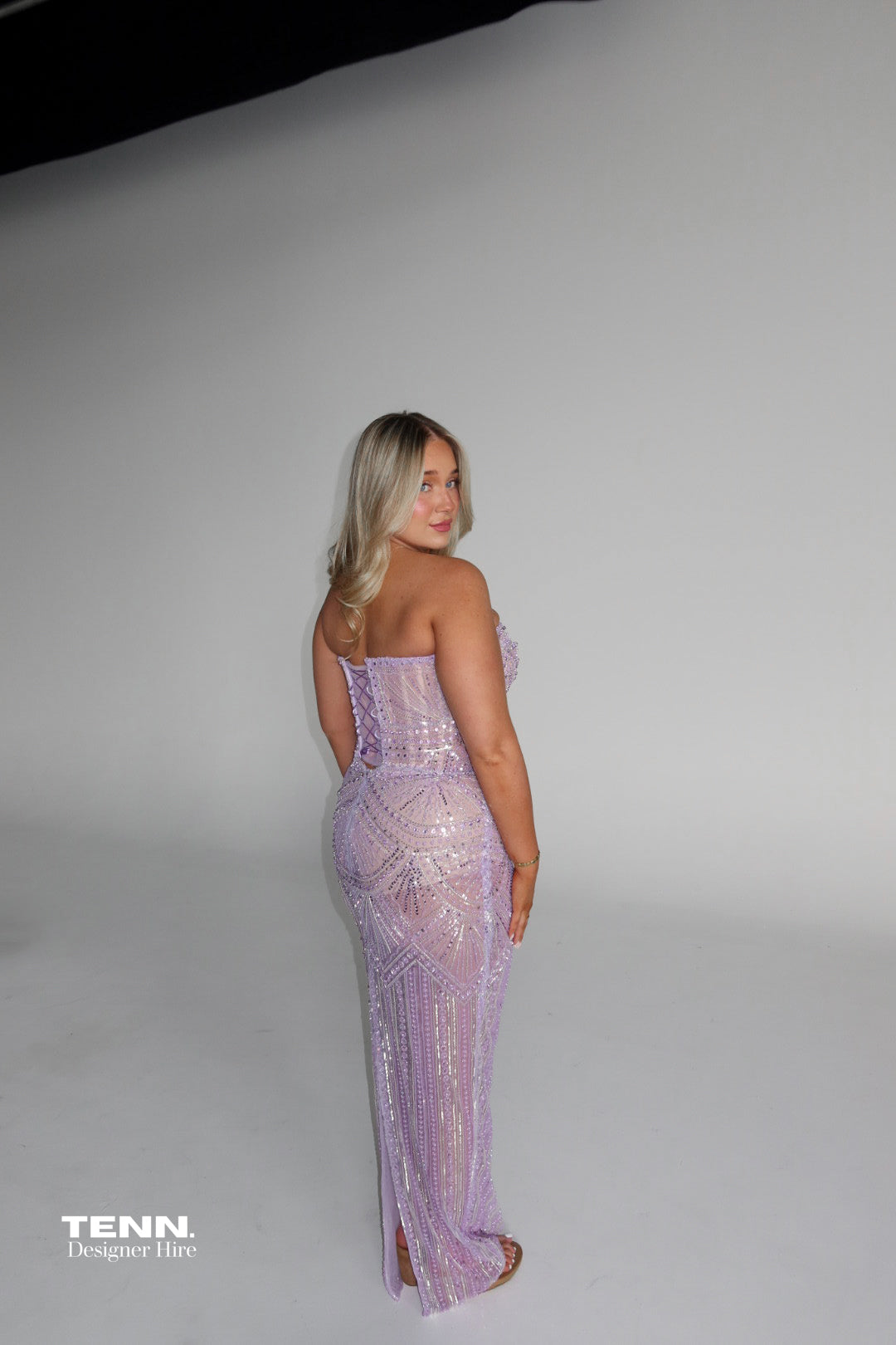 Albina Dyla Blush Majesty Gown in Lilac TENN Designer Hire