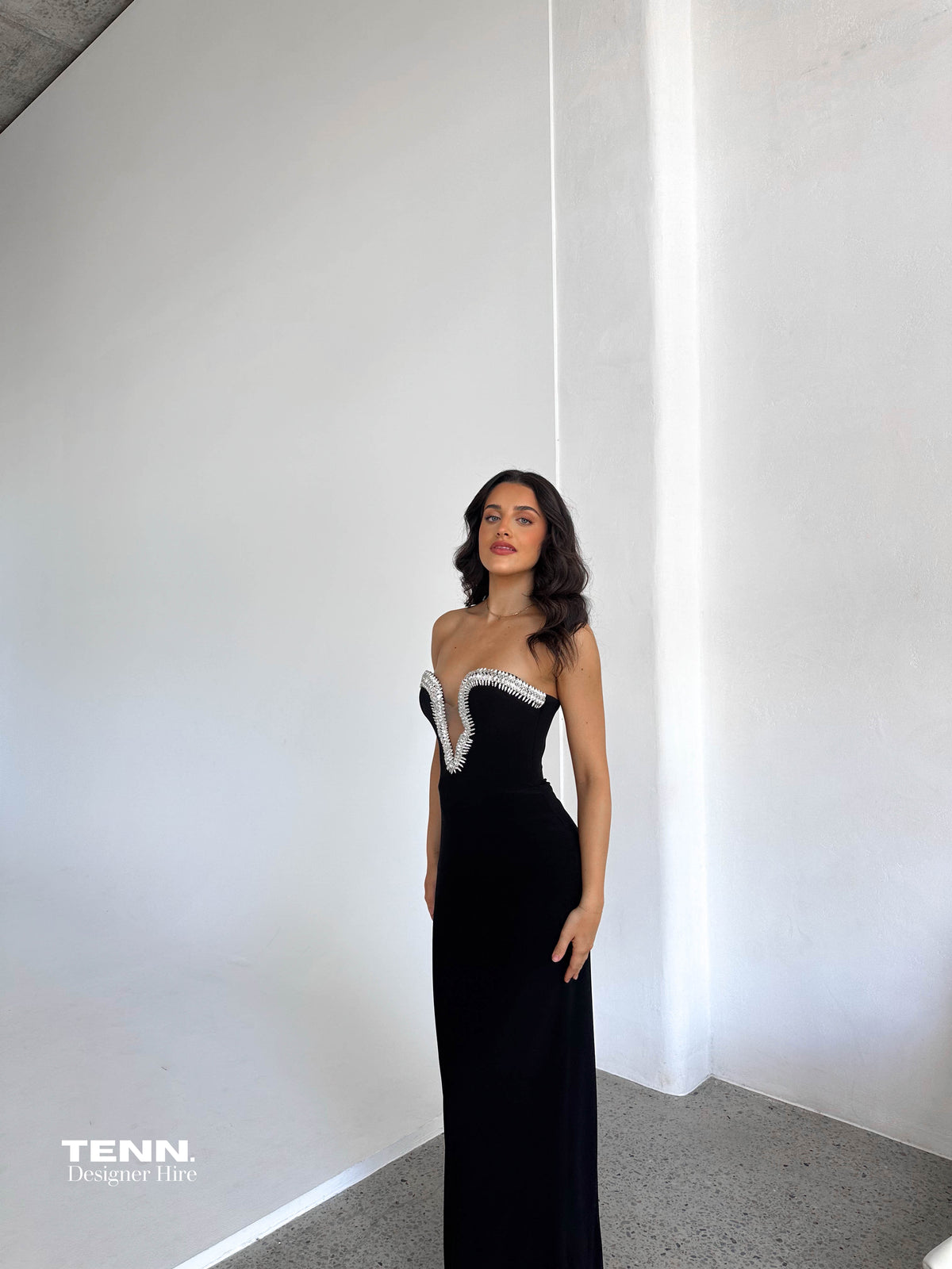 Albina Dyla Classica Gown - Black dress hire