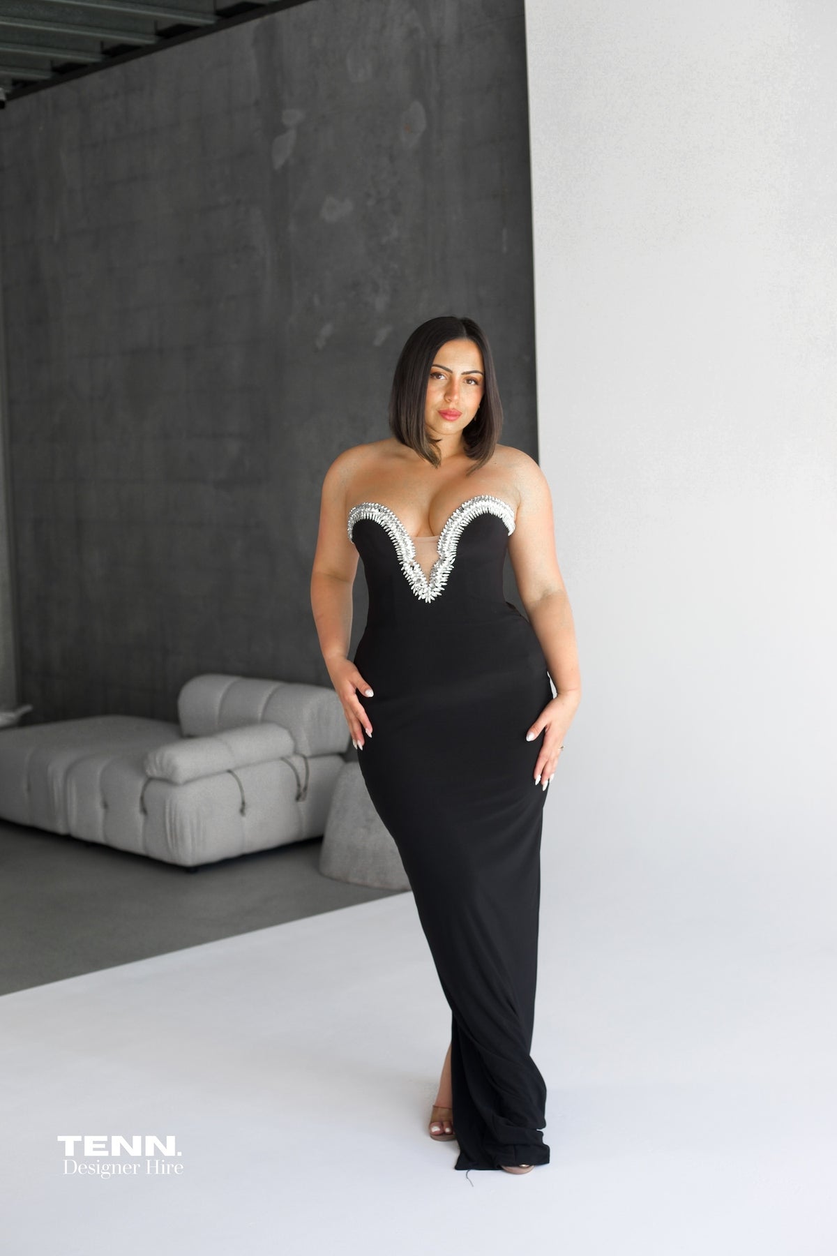 Albina Dyla Classica Gown - Black formal dress