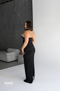 Albina Dyla Classica Gown - Black formal dress back