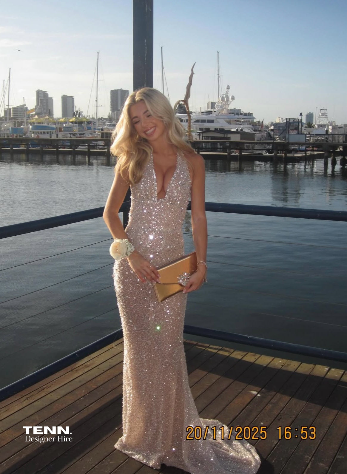 Albina Dyla Golden Couture Gown TENN. Albina Dyla Golden Couture Gown TENN.