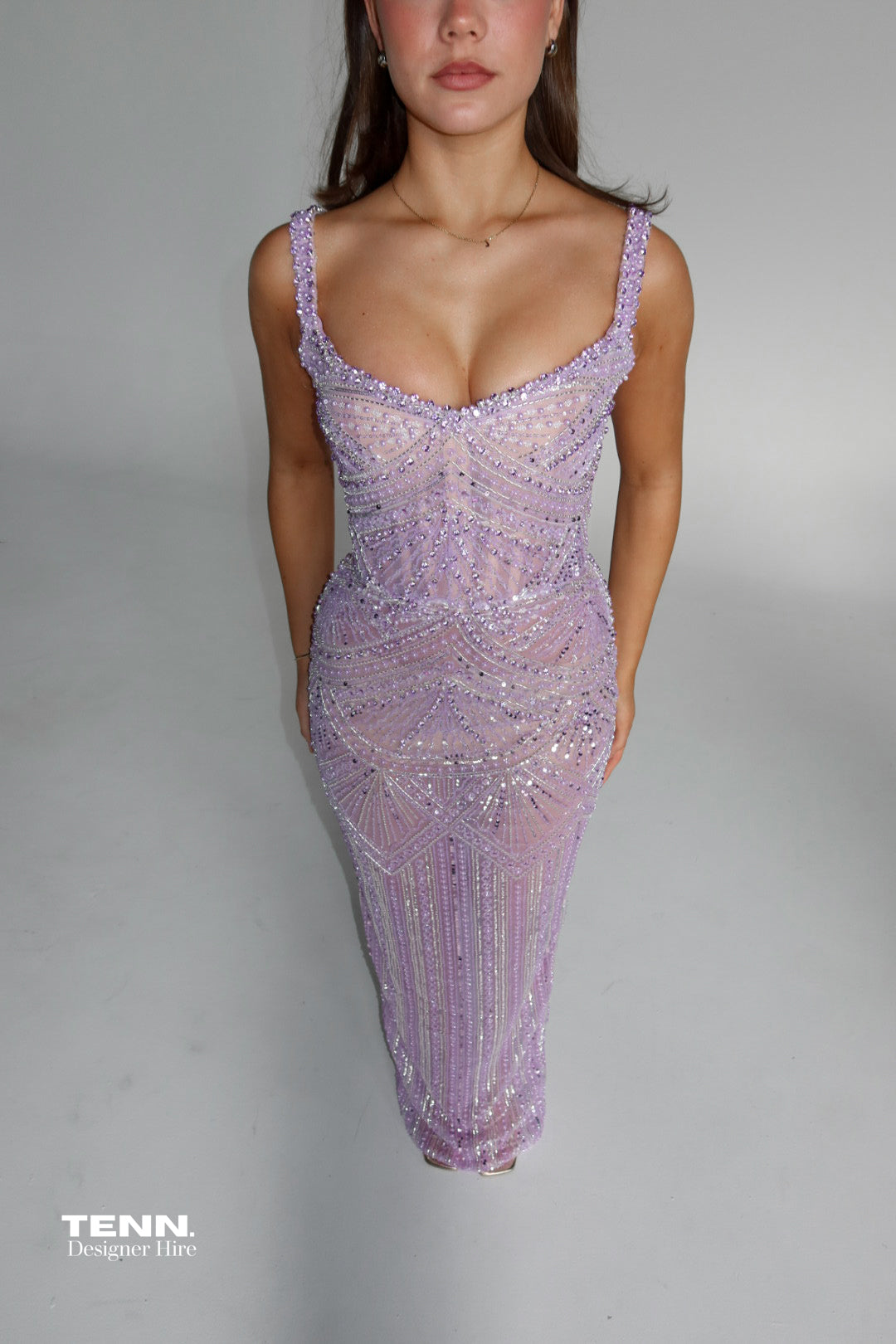 Albina Dyla Lilac Embellished Gown TENN Designer Hire